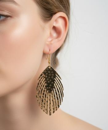 گوشواره زنانه قلم فلزي مدل earringMgold20