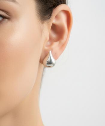گوشواره زنانه قلم فلزي بسته 3 عددی مدل PACKSILVER03