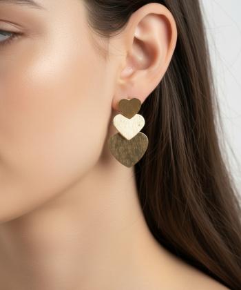گوشواره زنانه قلم فلزي مدل earringMgold19