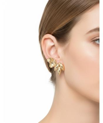 گوشواره زنانه قلم فلزي مدل PACKGOLD02