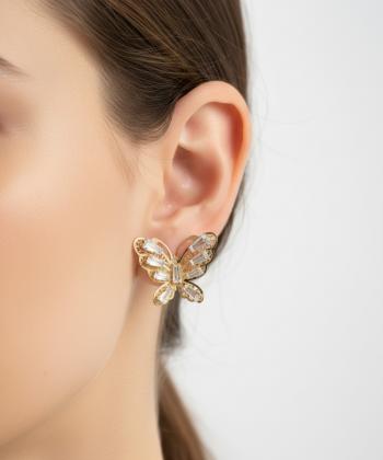 گوشواره زنانه قلم فلزي مدل earringMgold25