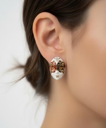 گوشواره زنانه قلم فلزي مدل earringNEGHAB02