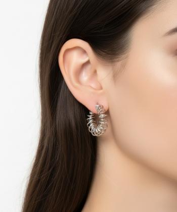 گوشواره زنانه قلم فلزي مدل earringMsilver23