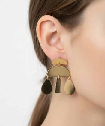 گوشواره زنانه قلم فلزي مدل earringMgold26