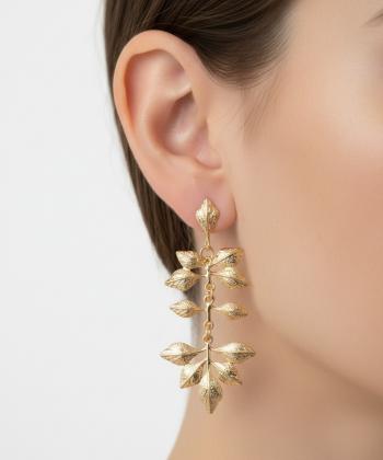 گوشواره زنانه قلم فلزي مدل earringMgold18