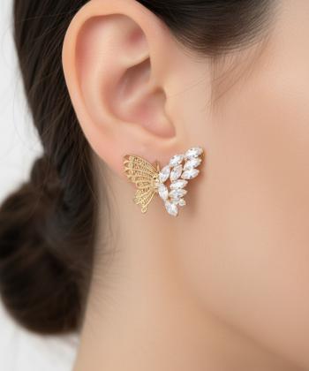 گوشواره زنانه قلم فلزي مدل earringMgold15