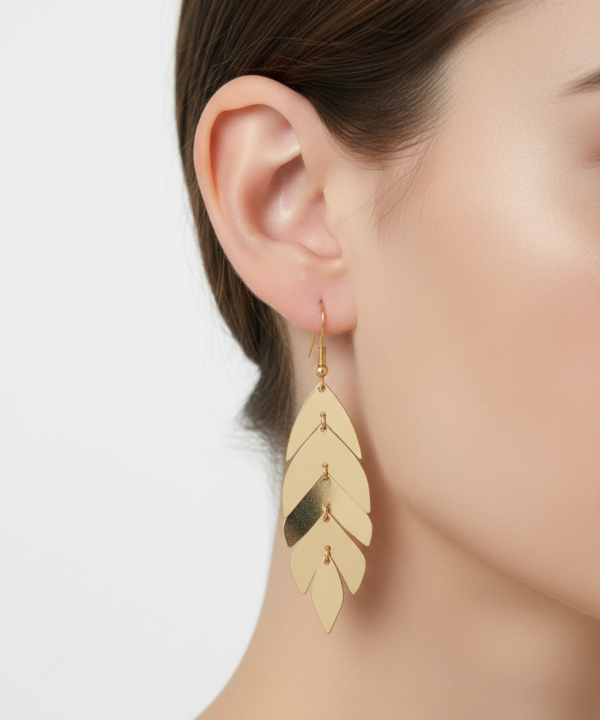 گوشواره زنانه قلم فلزي مدل earringMgold21