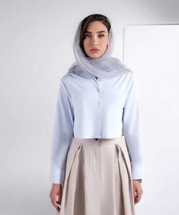 شومیز نخی آستین بلند زنانه هوکانی مدل 50144