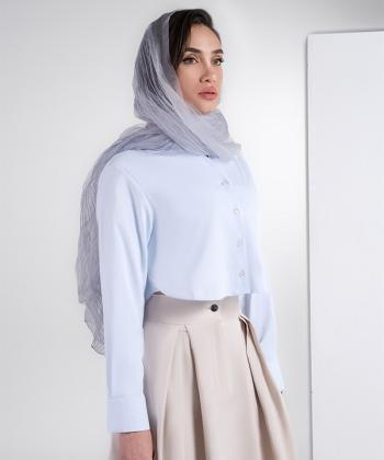 شومیز نخی آستین بلند زنانه هوکانی مدل 50144