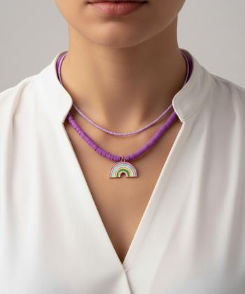گردنبند زنانه قلم فلزي مدل necklace2L32