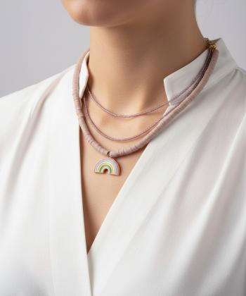 گردنبند زنانه قلم فلزي مدل necklace2L81