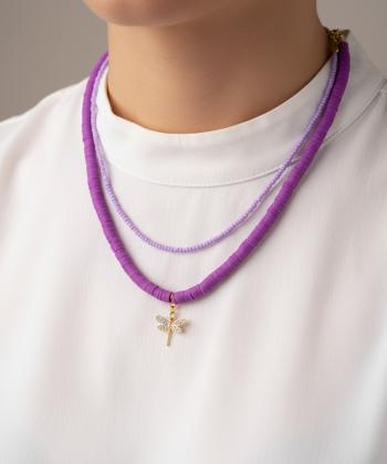 گردنبند زنانه قلم فلزي مدل necklace2L48