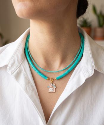 گردنبند زنانه قلم فلزي مدل necklace2L45
