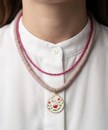 گردنبند زنانه قلم فلزي مدل necklace2L57