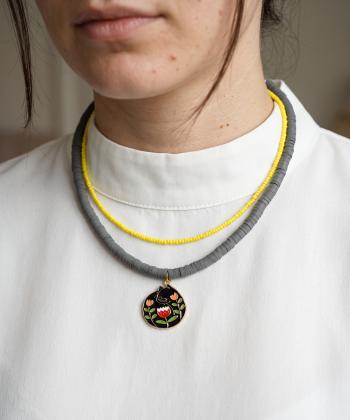 گردنبند زنانه قلم فلزي مدل necklace2L61