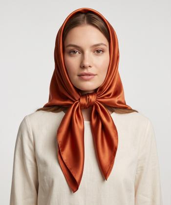 روسري ساتن زنانه قلم فلزي مدل silkscarfmesi