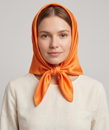 روسري ساتن زنانه قلم فلزي مدل silkscarfnarenji