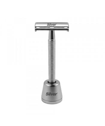 تیغ سیفتی ریزر پروانه ای و پایه سیلور مدل 501-540507-782-8