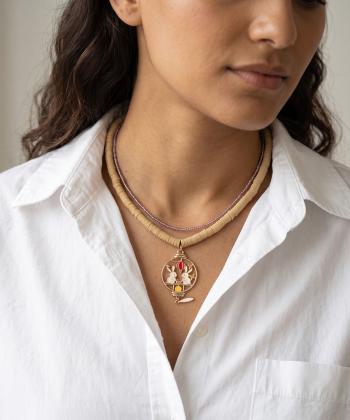گردنبند زنانه قلم فلزي مدل necklace2L64