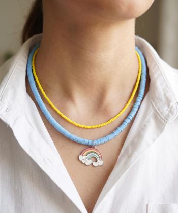 گردنبند زنانه قلم فلزي مدل necklace2L43