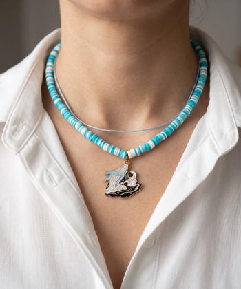 گردنبند زنانه قلم فلزي مدل necklace2L75