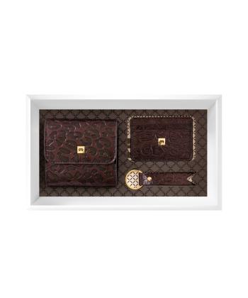 ست هدیه چرم طبیعی منط Mante مدل X108