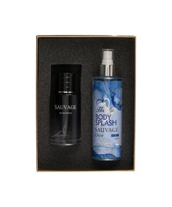 پک 2 عددی ادوپرفیوم و بادی اسپلش مردانه هات لاو مدل Sauvage Dior