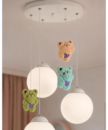 لوستر اتاق كودك خرس خوشحال چشمه نور مدل R1617/3HB