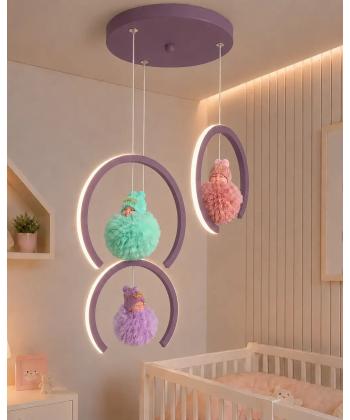 لوستر اتاق كودك مدرن بي بي خوابالو چشمه نور مدل L1618/3BS