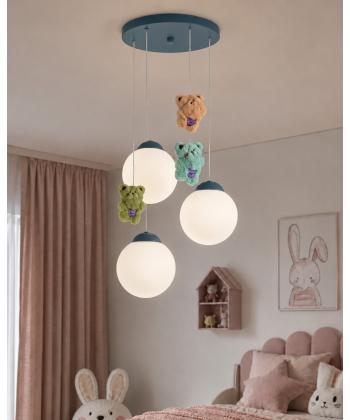 لوستر اتاق كودك خرس خوشحال چشمه نور مدل R1617/3HB