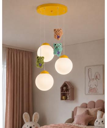 لوستر اتاق كودك خرس خوشحال چشمه نور مدل R1617/3HB