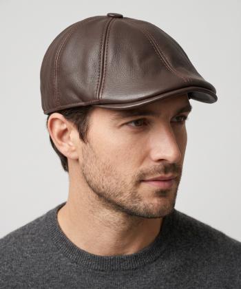 کلاه چرم طبیعی نقاب دار بیسراک مدل HatLeather-401