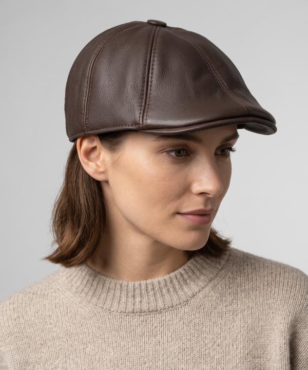 کلاه چرم طبیعی نقاب دار بیسراک مدل HatLeather-401