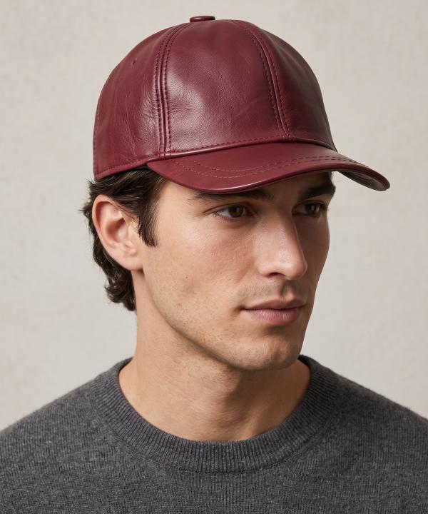 کلاه چرم طبیعی نقاب دار بیسراک مدل HatLeather-104