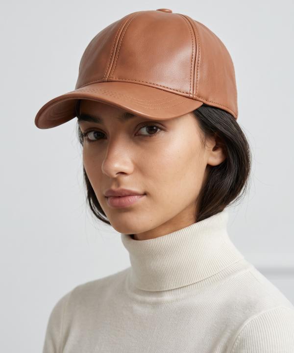 کلاه چرم طبیعی نقاب دار بیسراک مدل HatLeather-104