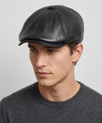 کلاه چرم طبیعی نقاب دار بیسراک مدل HatLeather-401
