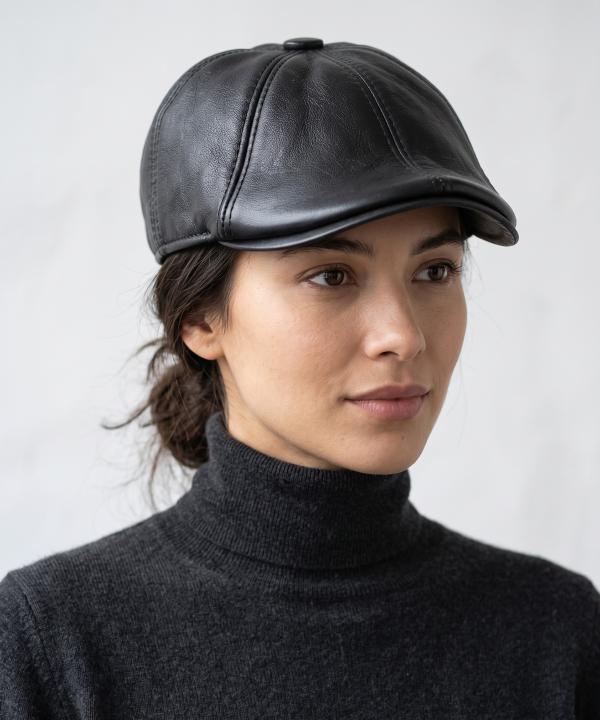 کلاه چرم طبیعی نقاب دار بیسراک مدل HatLeather-401 __AF