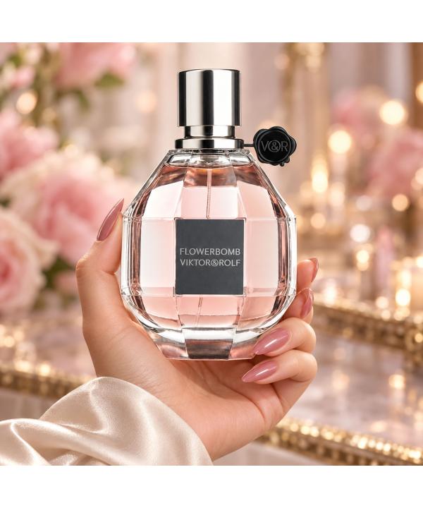 ادوپرفیوم حجم 100 میلی لیتر زنانه پینک ویژوال مدل FIower Bomb Viktor&Rolf