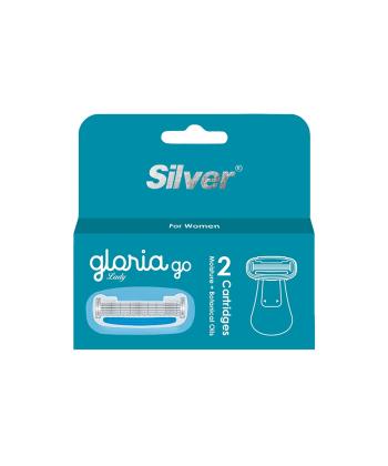 تیغ اصلاح یدک Gloria5 Go آبی (بسته 2 عددی) زنانه سیلور مدل SIL080