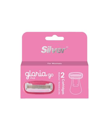 تیغ اصلاح یدک Gloria5 Go صورتی (بسته 2 عددی) زنانه سیلور مدل SIL079 زنانه سیلور مدل SIL079