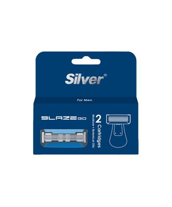تیغ اصلاح یدک Blaze5 Go (بسته 2 عددی) مردانه سیلور مدل SIL078