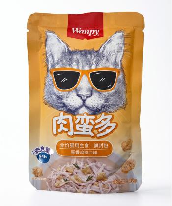 پوچ گربه ونپی مدل گوشت بیشتر طعم مرغ و تخم مرغ وزن 80 گرم