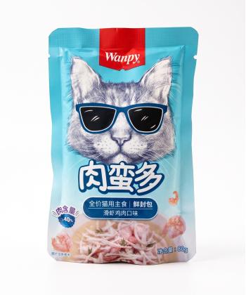 پوچ گربه ونپی مدل گوشت بیشتر طعم مرغ و میگو 80 گرم نیل پت مدل 1122