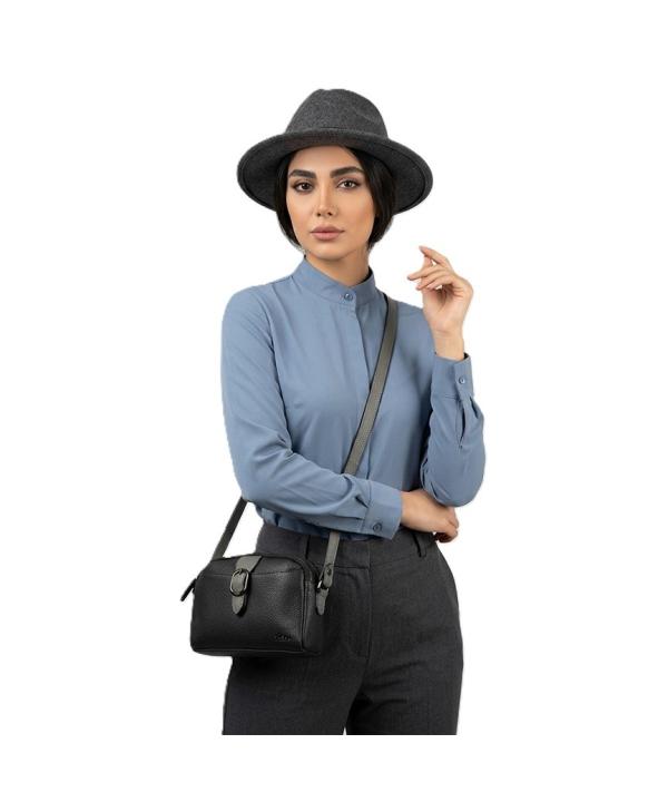 کیف کراس بادی چرم طبیعی زنانه مارال چرم مدل 1002