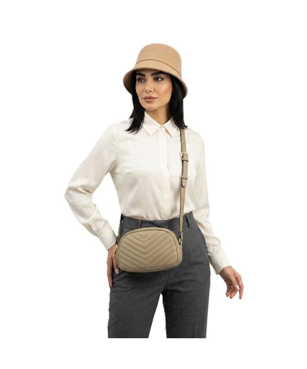 کیف کراس بادی چرم طبیعی زنانه مارال چرم مدل 1014