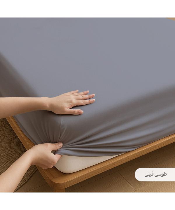 ملحفه كشدار دونفره پاميل مدل PlainOQ