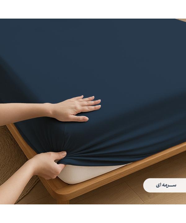 ملحفه كشدار دونفره پاميل مدل PlainOQ