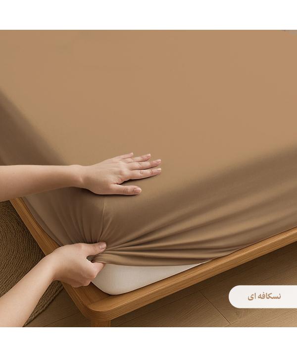 ملحفه كشدار دونفره پاميل مدل PlainOQ