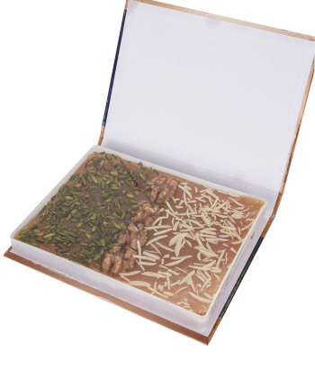 حلوا مسقطی سه مغز فاخر Fakher طرح کتابی وزن 580 گرم