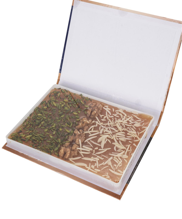 حلوا مسقطی سه مغز فاخر Fakher طرح کتابی وزن 580 گرم